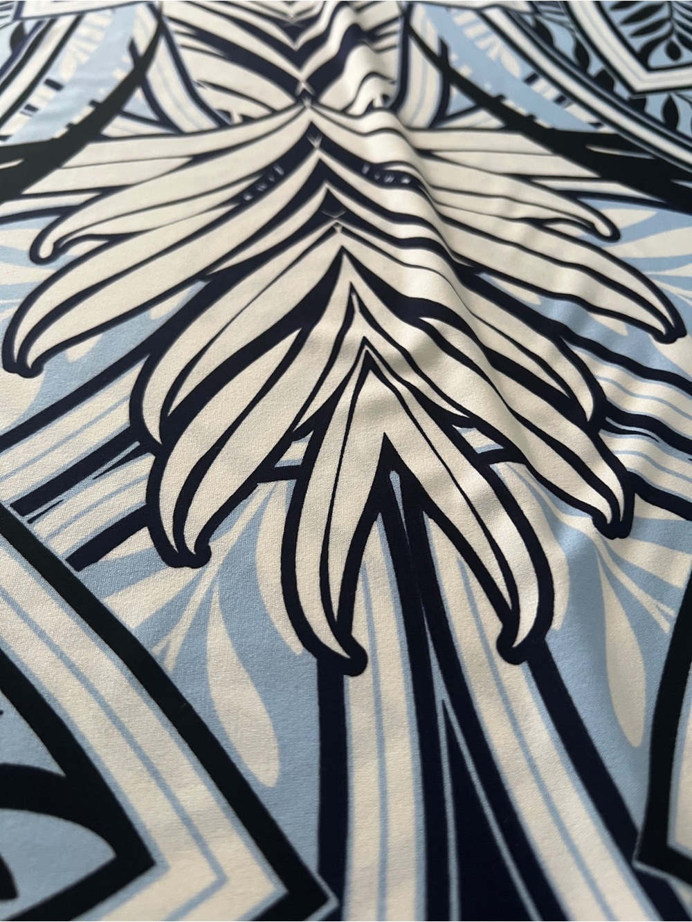 London Times Halter Maxi Dress Blue Floral Print Side Slit Size 12 - Picture 8 of 17